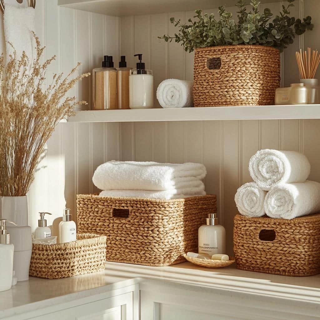 Cestas Decorativas para Banheiro: 7 Formas de Organizar com Estilo