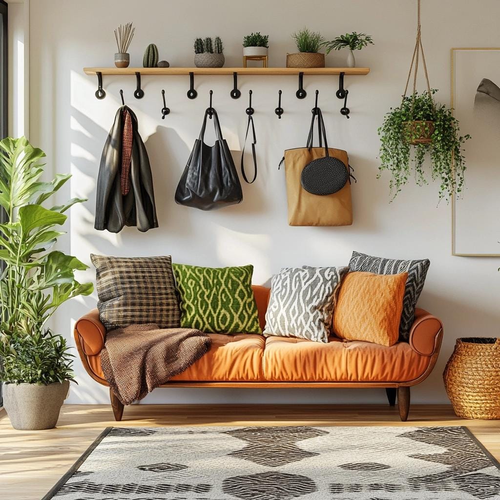 Ganchos Decorativos na Sala: 7 Maneiras de Organizar com Estilo